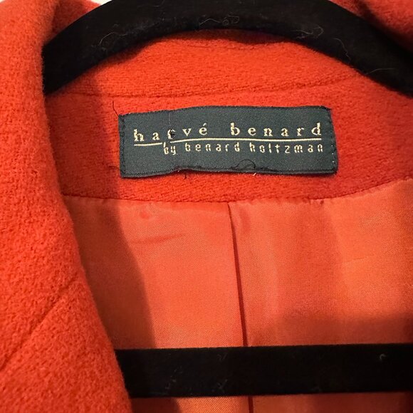 Vintage Harvé Benard Rust Orange Wool Blazer – Cropped Tailored Jacket - Picture 2 of 12